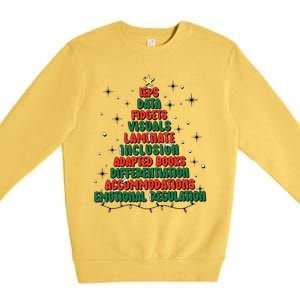 Special Ed Teacher Christmas Holiday Teacher Xmas Lights Premium Crewneck Sweatshirt