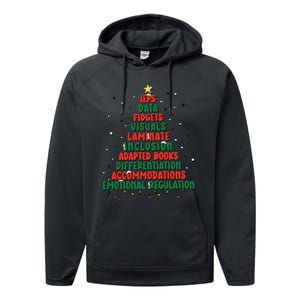 Special Ed Teacher Christmas Holiday Teacher Xmas Lights Performance Fleece Hoodie