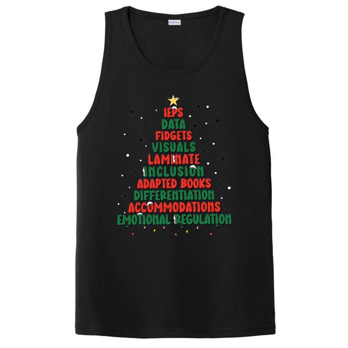 Special Ed Teacher Christmas Holiday Teacher Xmas Lights PosiCharge Competitor Tank