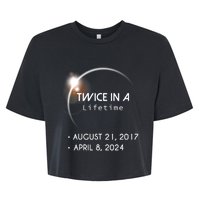 Solar Eclipse Twice In Lifetime 2024 Bella+Canvas Jersey Crop Tee