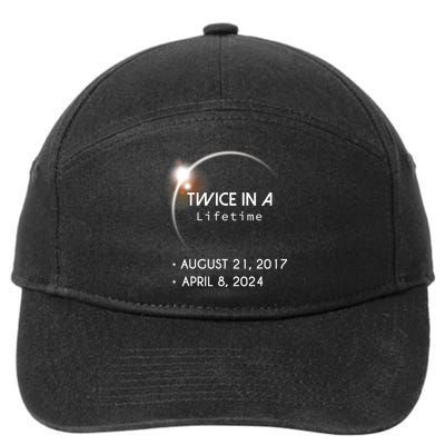 Solar Eclipse Twice In Lifetime 2024 7-Panel Snapback Hat