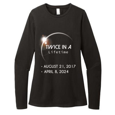 Solar Eclipse Twice In Lifetime 2024 Womens CVC Long Sleeve Shirt