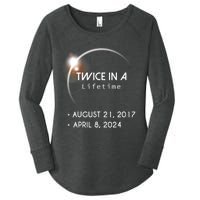 Solar Eclipse Twice In Lifetime 2024 Women's Perfect Tri Tunic Long Sleeve Shirt