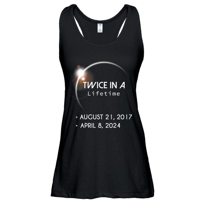 Solar Eclipse Twice In Lifetime 2024 Ladies Essential Flowy Tank