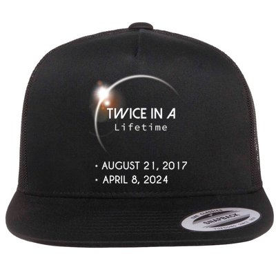 Solar Eclipse Twice In Lifetime 2024 Flat Bill Trucker Hat
