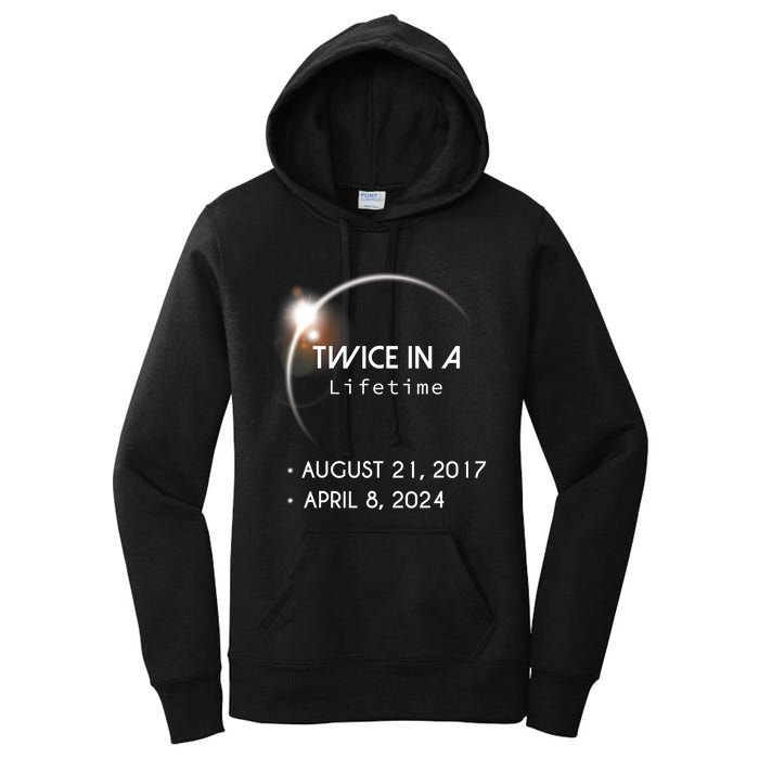 Solar Eclipse Twice In Lifetime 2024 Women's Pullover Hoodie