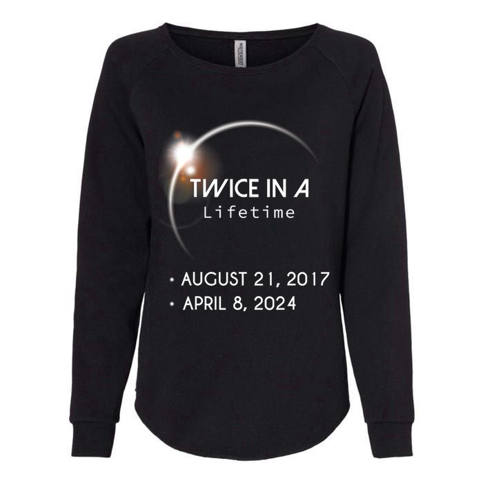 Solar Eclipse Twice In Lifetime 2024 Womens California Wash Sweatshirt