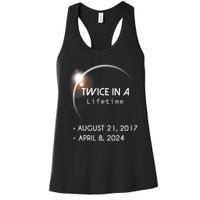 Solar Eclipse Twice In Lifetime 2024 Women's Racerback Tank