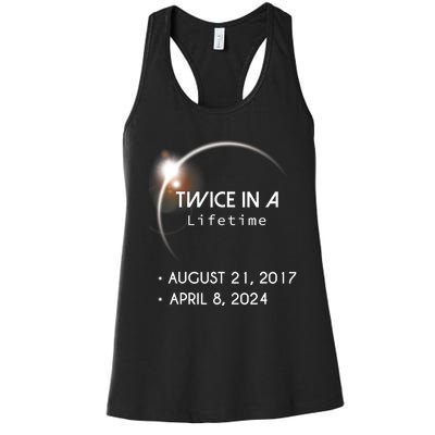 Solar Eclipse Twice In Lifetime 2024 Women's Racerback Tank