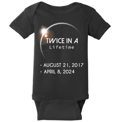 Solar Eclipse Twice In Lifetime 2024 Baby Bodysuit