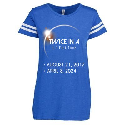 Solar Eclipse Twice In Lifetime 2024 Enza Ladies Jersey Football T-Shirt