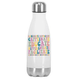 Special Education Teacher Laminate Accommodate Collaborate Stainless Steel Insulated Water Bottle