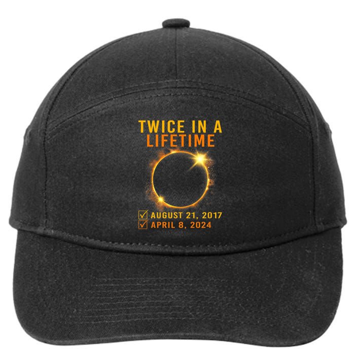 Solar Eclipse Twice In Lifetime 2024 Solar Eclipse 7-Panel Snapback Hat