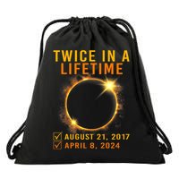 Solar Eclipse Twice In Lifetime 2024 Solar Eclipse Drawstring Bag