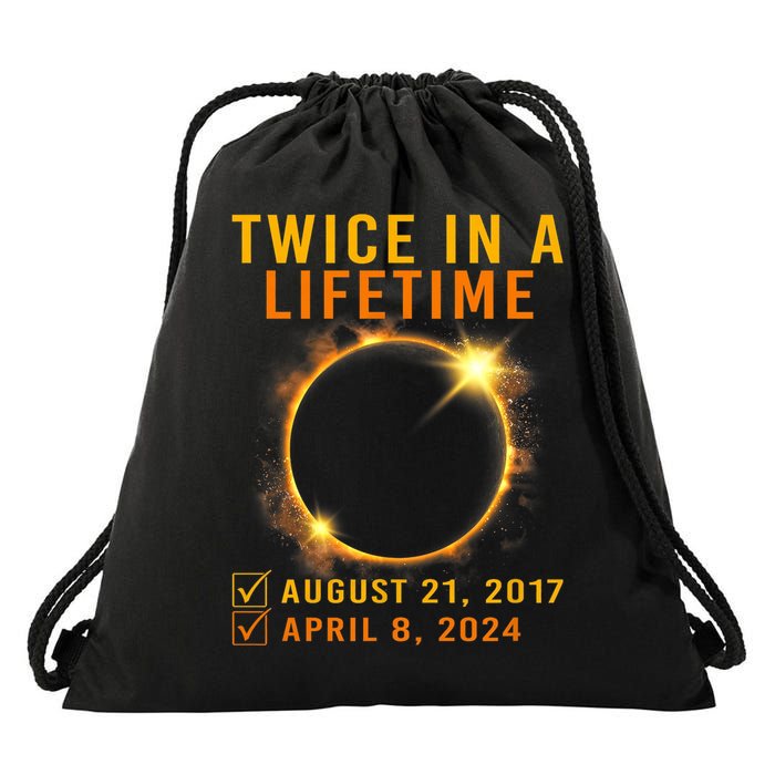 Solar Eclipse Twice In Lifetime 2024 Solar Eclipse Drawstring Bag