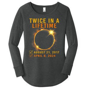 Solar Eclipse Twice In Lifetime 2024 Solar Eclipse Women's Perfect Tri Tunic Long Sleeve Shirt