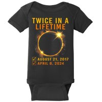 Solar Eclipse Twice In Lifetime 2024 Solar Eclipse Baby Bodysuit
