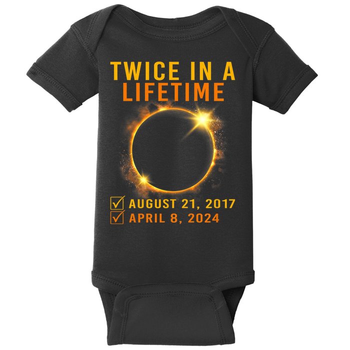 Solar Eclipse Twice In Lifetime 2024 Solar Eclipse Baby Bodysuit