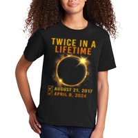 Solar Eclipse Twice In Lifetime 2024 Solar Eclipse Kids T-Shirt