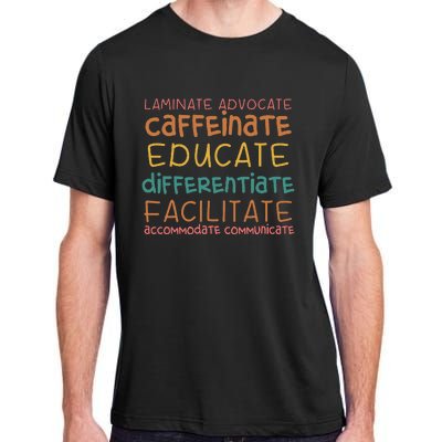 Special Education Teacher Laminate Accommodate Collaborate Adult ChromaSoft Performance T-Shirt