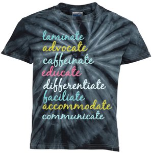 Special Education Teacher Laminate Advocate Caffeinate Kids Tie-Dye T-Shirt