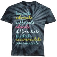 Special Education Teacher Laminate Advocate Caffeinate Kids Tie-Dye T-Shirt