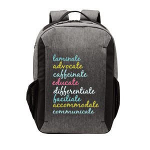 Special Education Teacher Laminate Advocate Caffeinate Vector Backpack