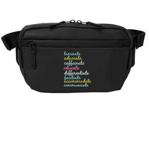 Special Education Teacher Laminate Advocate Caffeinate Crossbody Pack