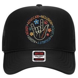 Special Education Teacher Inspirational SPED Teachers Autism High Crown Mesh Back Trucker Hat