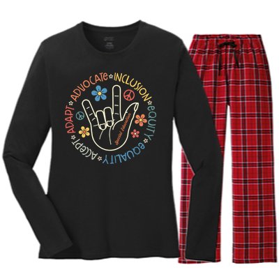 Special Education Teacher Inspirational SPED Teachers Autism Women's Long Sleeve Flannel Pajama Set 