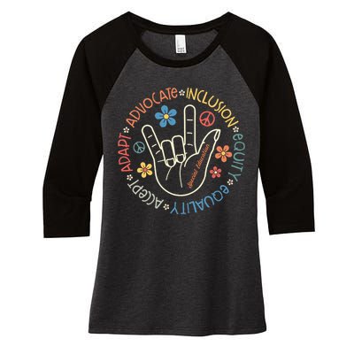 Special Education Teacher Inspirational SPED Teachers Autism Women's Tri-Blend 3/4-Sleeve Raglan Shirt