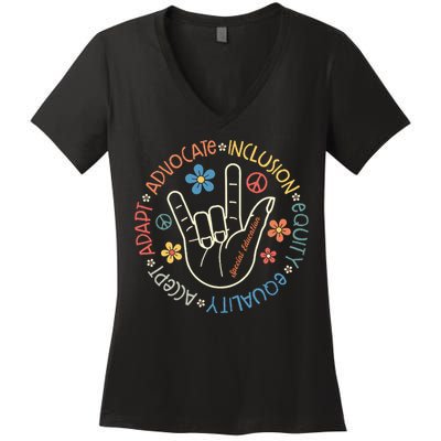 Special Education Teacher Inspirational SPED Teachers Autism Women's V-Neck T-Shirt