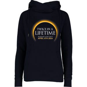 Solar Eclipse Twice In Lifetime 2024 Womens Funnel Neck Pullover Hood