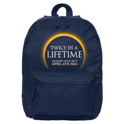 Solar Eclipse Twice In Lifetime 2024 16 in Basic Backpack