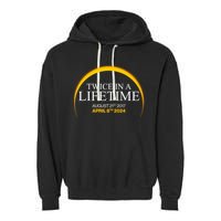 Solar Eclipse Twice In Lifetime 2024 Garment-Dyed Fleece Hoodie