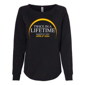 Solar Eclipse Twice In Lifetime 2024 Womens California Wash Sweatshirt