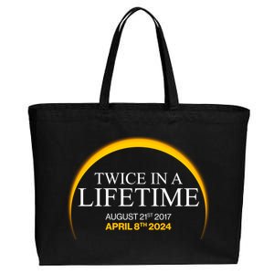 Solar Eclipse Twice In Lifetime 2024 Cotton Canvas Jumbo Tote