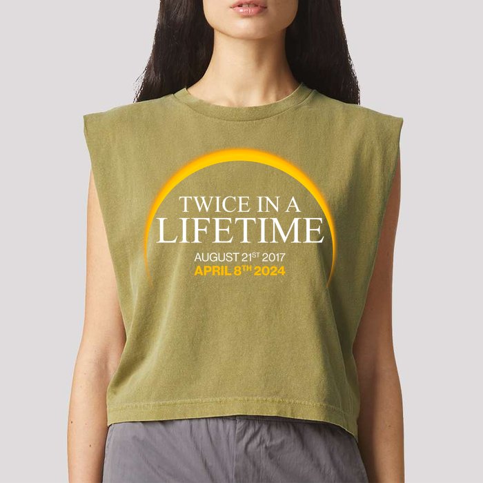 Solar Eclipse Twice In Lifetime 2024 Garment-Dyed Women's Muscle Tee