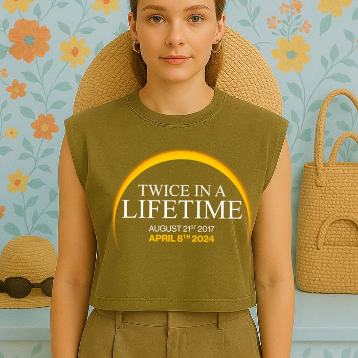 Solar Eclipse Twice In Lifetime 2024 Garment-Dyed Women's Muscle Tee