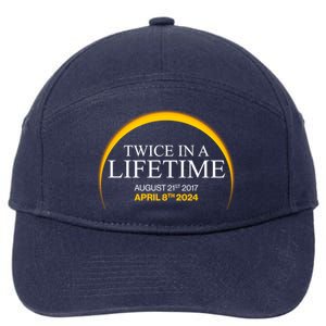 Solar Eclipse Twice In Lifetime 2024 7-Panel Snapback Hat