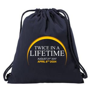 Solar Eclipse Twice In Lifetime 2024 Drawstring Bag