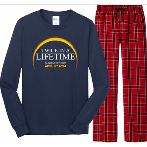 Solar Eclipse Twice In Lifetime 2024 Long Sleeve Pajama Set