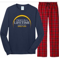 Solar Eclipse Twice In Lifetime 2024 Long Sleeve Pajama Set