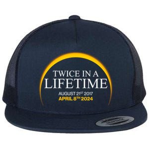 Solar Eclipse Twice In Lifetime 2024 Flat Bill Trucker Hat