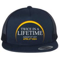 Solar Eclipse Twice In Lifetime 2024 Flat Bill Trucker Hat