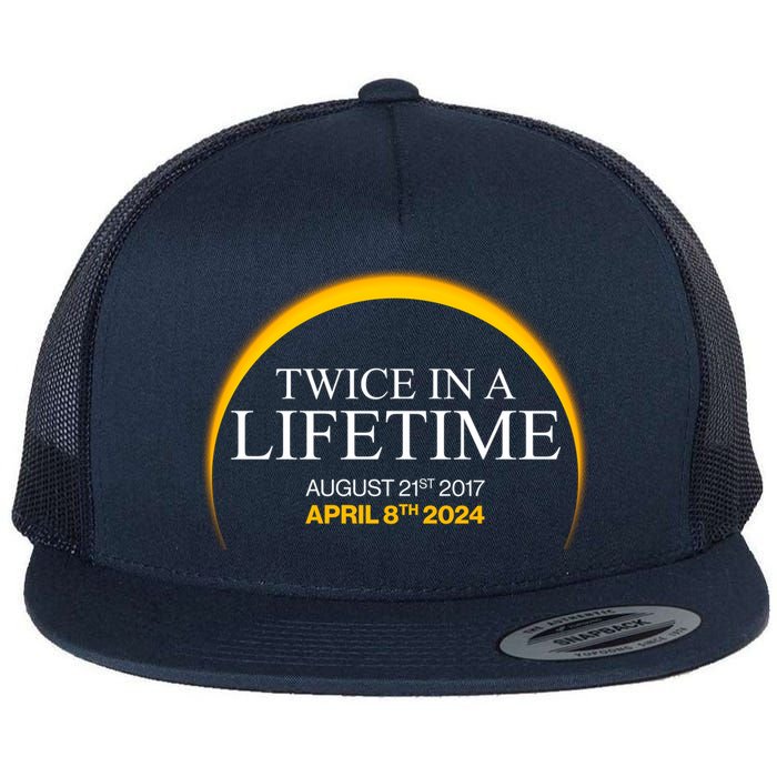 Solar Eclipse Twice In Lifetime 2024 Flat Bill Trucker Hat