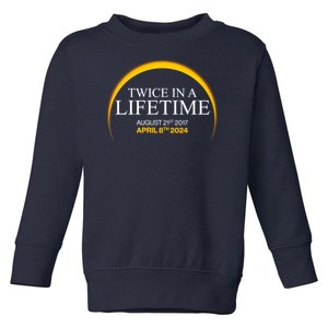 Solar Eclipse Twice In Lifetime 2024 Toddler Sweatshirt