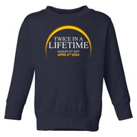 Solar Eclipse Twice In Lifetime 2024 Toddler Sweatshirt