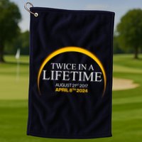 Solar Eclipse Twice In Lifetime 2024 Golf Towel