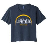 Solar Eclipse Twice In Lifetime 2024 Women's Crop Top Tee